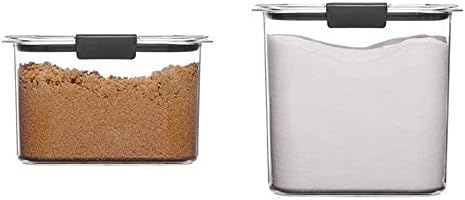 Rubbermaid Container, BPA-Free Plastic, Brilliance Pantry Airtight Food Storage, Brown Sugar (7.8 Cup) & Container, BPA-Free Plastic, Clear Brilliance Pantry Airtight Food Storage, Open Stock, 12 Cup