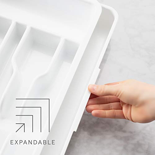  Expandable Utensil Tray DrawerFit Organizer, White.