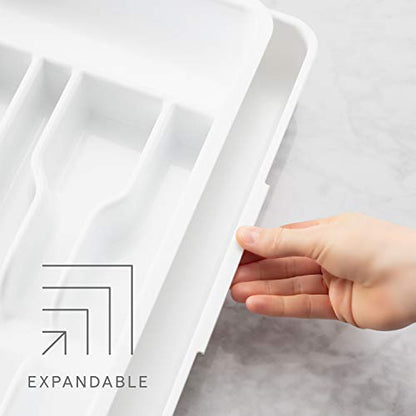  Expandable Utensil Tray DrawerFit Organizer, White.