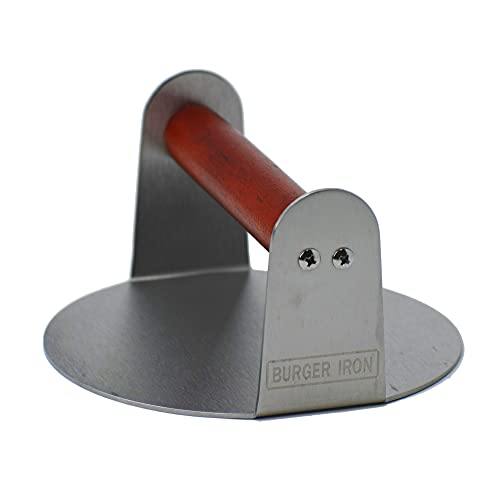  The Burger Iron | Burger Smasher | Extra Wide 6" Round Stainless Steel Smashed Burger Press