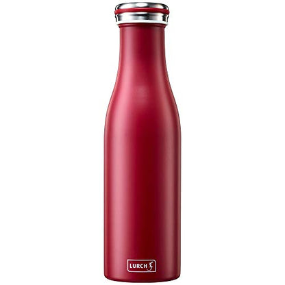 Lurch Urch Germany Thermal Bottle For Hot And Cold Drinks Made Of Double-Walled Stainless Steel (Burgundy, 16, Oz. | 0.5l)