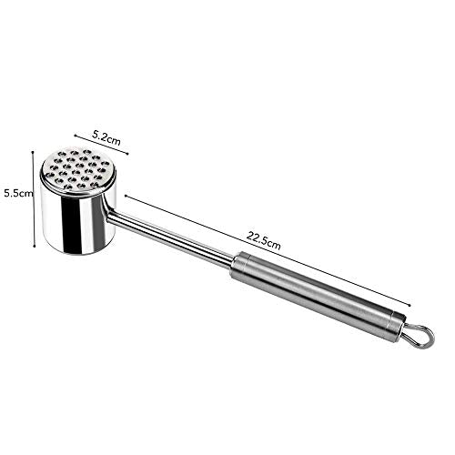  Zeerkeer Meat Tenderizer Hammer Tool Stainless Steel Dual-Sided Meat Mallet For Tenderizing Flattening Steak, Beef, Chicken, Pork And Poultry-Dishwasher Safe