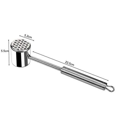  Zeerkeer Meat Tenderizer Hammer Tool Stainless Steel Dual-Sided Meat Mallet For Tenderizing Flattening Steak, Beef, Chicken, Pork And Poultry-Dishwasher Safe