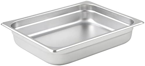  Winco 2 1/2-Inch Anti-Jamming Steam Pan, Half, 24-Gauge