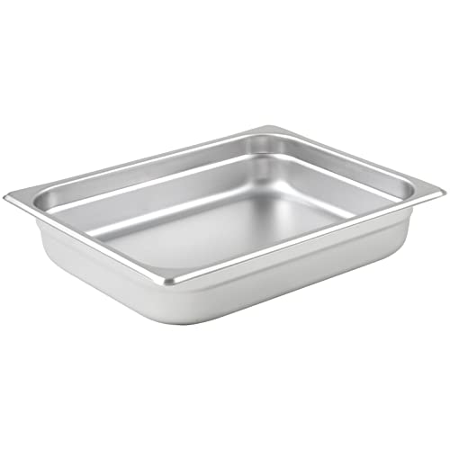  Winco 2 1/2-Inch Anti-Jamming Steam Pan, Half, 24-Gauge