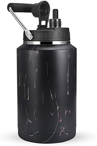 64 Oz Vacuum Insulated Water Jug,Half Gallon Stainless Steel Double Walled Water Bottle,18/8 Food-Grade Insulated Water Bottle ,Travel Drinking Water Flask-Cotton Candy