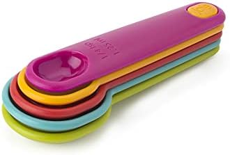  26799 Joie Measuring Spoons, Assorted Colors, Imperial And Metric Measurements, 5-Piece Set