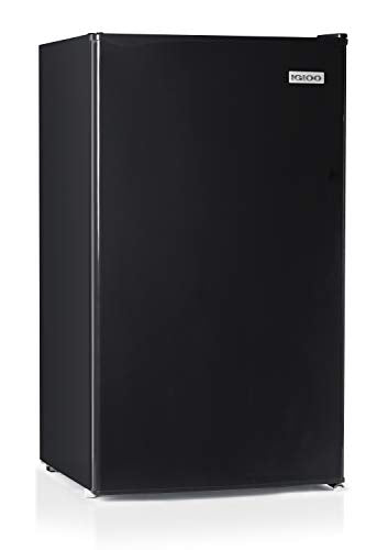 Igloo IRF32BK Single Door Compact Refrigerator With Freezer, Slide Out Glass Shelf, Perfect For Homes, Offices, Dorms, 3.2 Cu.ft, Black