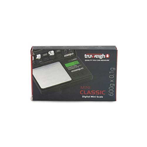  Mini Classic Digital Scale (600g X 0.1g - Black/Black) - Digital Food Scale - Digital Kitchen Scale - Small Digital Pocket Scale - Jewelry Scale - Travel Digital Gram Scale - Meal Prep Scale