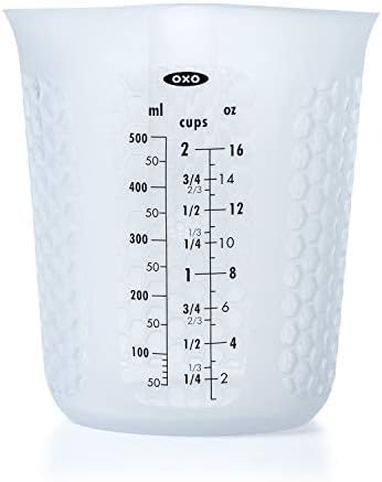 OXO Good Grips 3 Piece Squeeze & Pour Silicone Measuring Cup Set, Blue