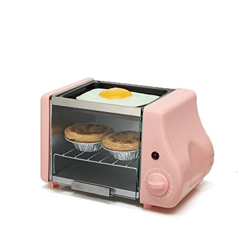  MBJ Bread Maker Multifunctional Mini Electric Oven Grill Omelette Omelette Skillet Breakfast Maker Toaster (Color : Pink)