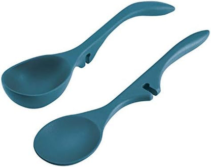  Kitchen Tools And Gadgets Nonstick Utensils/Lazy Spoon And Ladle, 2 Piece, Marine Blue