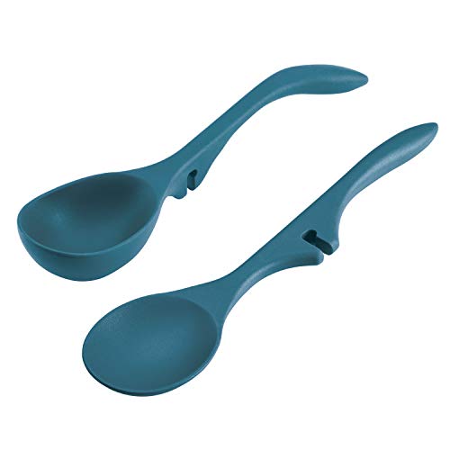  Kitchen Tools And Gadgets Nonstick Utensils/Lazy Spoon And Ladle, 2 Piece, Marine Blue