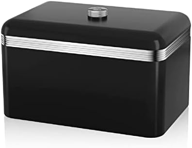 Swan Bread Bin, Black (Retro)