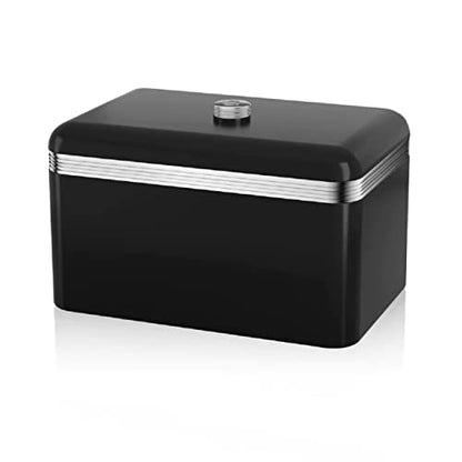 Swan Bread Bin, Black (Retro)