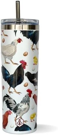  Chicken Gifts For Chicken Lovers Chickens Travel Coffee Mug W/Slider Lid | 20oz Spill Proof Insulated Coffee Tumbler | Chicken Mug | Great Gift For Birthday Or Christmas