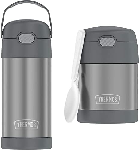 Thermos FUNTAINER 12 Ounce Stainless Steel Vacuum Insulated Kids Straw Bottle, Space