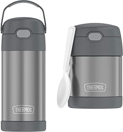 Thermos FUNTAINER 12 Ounce Stainless Steel Vacuum Insulated Kids Straw Bottle, Space