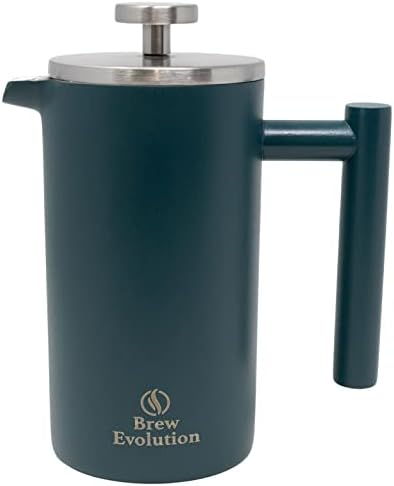  20 Oz Stainless Steel French Press Coffee Maker | Double Walled Insulated Coffee & Tea Brewer Pot & Maker | Keeps Brewed Coffee Or Tea Hot | 600 Ml, Hawaiian Blue