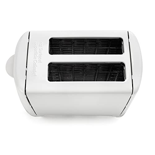  2-Slice Toaster With Shade Control, Slide-Out Crumb Tray, Auto-Shutoff, Toast Lift, White
