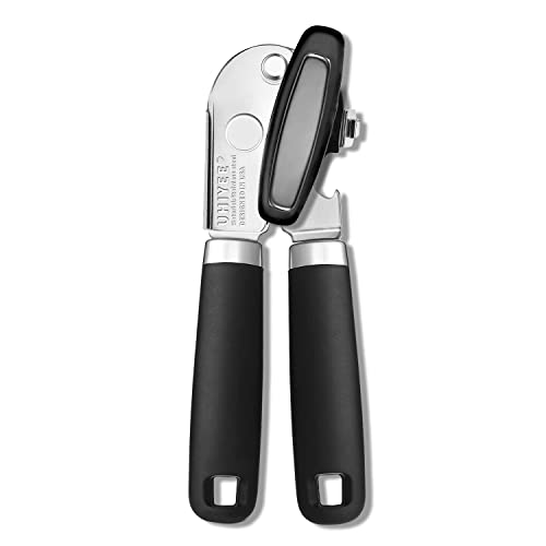  Can Opener Manual, UHIYEE Hand Held Can Opener Heavy Duty- Anti-Slip Grip, Sharp Cutting Wheel, Magnetic Lids Lifter - Perfect For Seniors With Arthritis