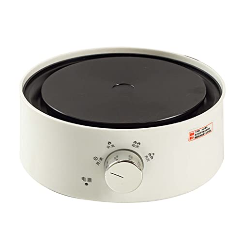  Electric Mini Stove, Safe Far Infrared Heating Electric Hot Plate Round Body PP 360 Degree Vertical Heating For Coffee (White)