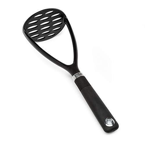 Potato Masher Sturdy And Heat Resistant, Safe For Non-Stick Cookware, Soft Grip Nylon Gadget, Black