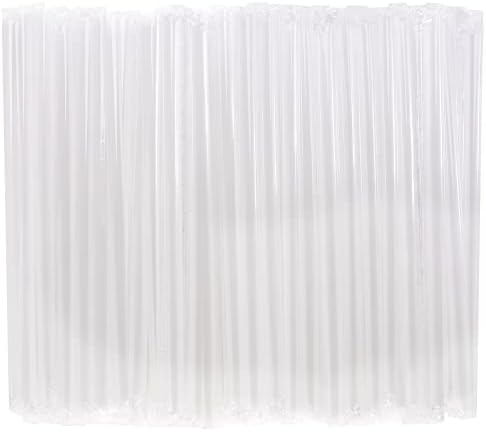  100 Pcs Smoothie Boba Individually Wrapped Straws, Jumbo Large Plastic Disposable Bubble Tea Milkshake Colorful Drinking Straws(0.43" Wide X 8.2" Long)