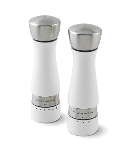 Cole & Mason OLE & MASON Oldbury Wood Salt Grinder - Wooden Mill Includes Gourmet Precision Mechanism And Premium Sea Salt, White
