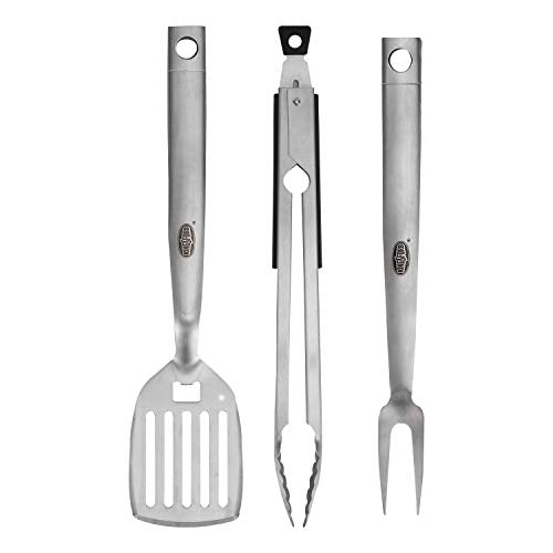  Heavy Duty BBQ Tool Set - Fork, Tong, & Spatula - Deluxe Stainless Steel Grill Utensils - Grilling Tools For The BBQ Grill Master Or Beginner Griller