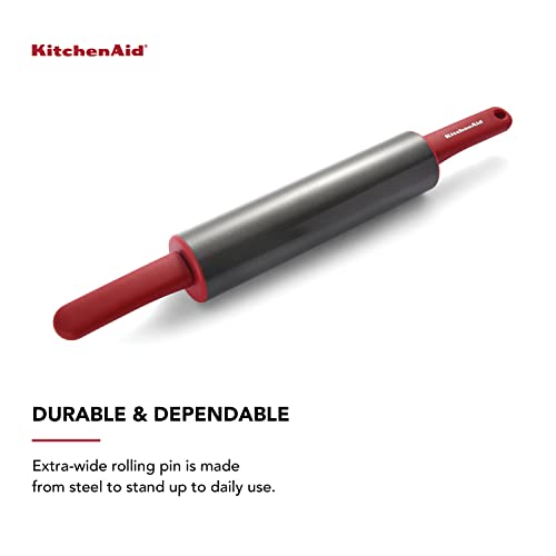 KitchenAid Gourmet Rolling Pin, One Size, Red, 2.5 X 2.5 X 22 Inches