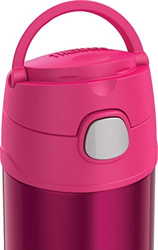 Thermos Hermos Pink Funtainer 12 Ounce Bottle & Replacement Straws For 12 Ounce Funtainer Bottle, Clear