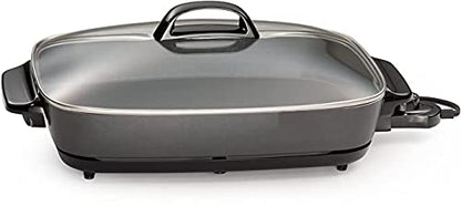  Deluxe Nonstick Electric Skillet - Surface,stick-free Cooking,easy Cleaning,cover Wont Dent,warp, Peel, Or Bend,11-Inch Electric Skillet, Black