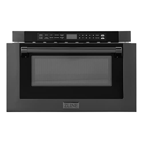 GENERIC 24" 1.2 Cu. Ft. Built-in Microwave Drawer With A Traditional Handle In Black Stainless Steel Finish Clock Display Ul Listed