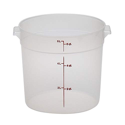  RFS6PP190 Camwear 6-Quart Round Food Storage Container, Polypropylene, Translucent, NSF
