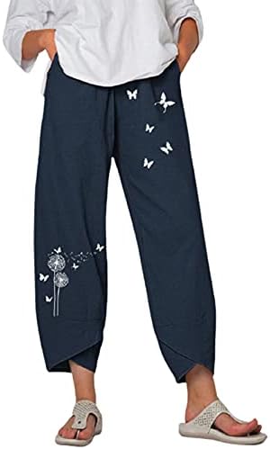  Kingspinner Capri Pants For Women Dressy Casual Patchwark Harem Pants Tapered Ankle Capris Trousers