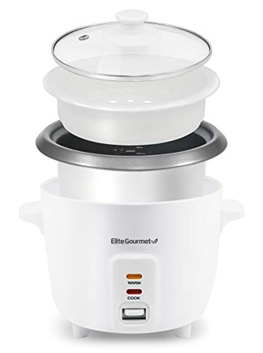  RC-006NST# Electric Rice Cooker With Non Stick Inner Pot Makes Soups, Stews, Grains, Cereals, Keep Warm Feature, 6 Cups, White