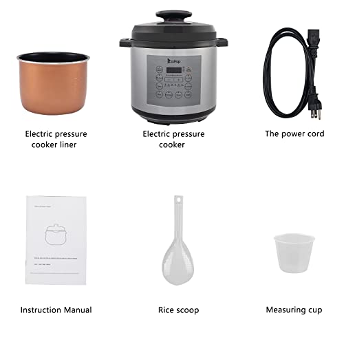  MengK 1000W Push-Button Steel Electric Pressure Cooker 13 In 1 Cooking Mode, Stainless Steel Color