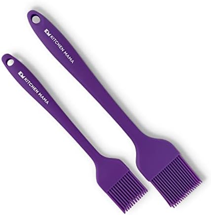  Silicone Basting Pastry Brush: Set Of 2 Heat Resistant Basting Brushes For Baking, Grilling, Cooking And Spreading Oil, Butter, BBQ Sauce, Or Marinade. Dishwasher Safe(Metal Grey)