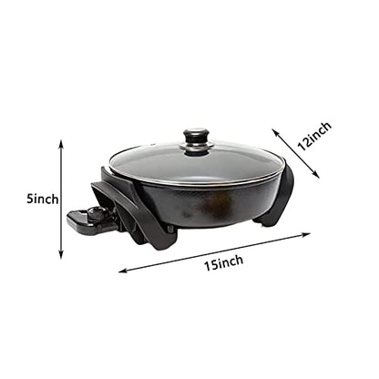  Nstick Extra Deep Electric Skillet - With Lid With Steam Vent (12 Inch)
