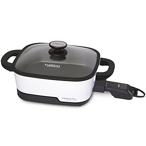  Presto 07118 Tuxedo Precision Multi-Cooker Digital Skillet, 12", White