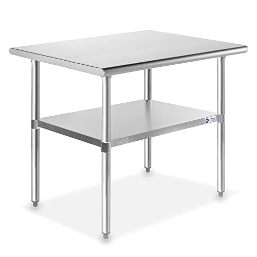  Stainless Steel Work Table 48 X 24 Inches, NSF Commercial Kitchen Prep Table With Under Shelf For Restaurant And Home