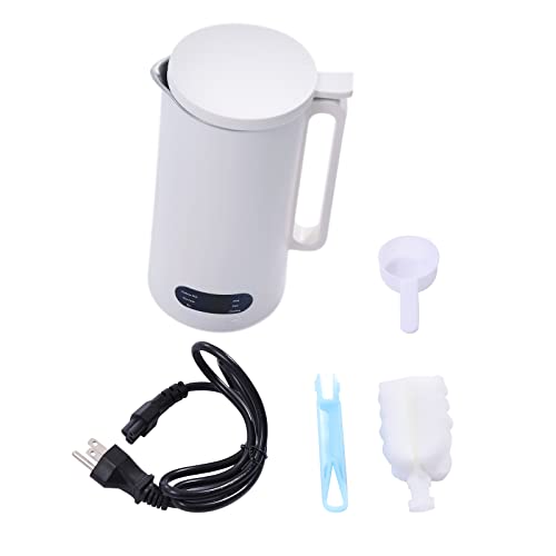  Soymilk Maker - 350ml/11oz Juicer Soy Milk Machine With Stainless Steel And Blade, Timing, Water Level Line, Multi Cooker Mixer For Rice Cereal Boiling, Automatic Heating & Cleaning, US Plug 110V (White)