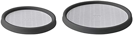  5220594 Non-Skid Pantry Cabinet Lazy Susan Turntable, 12-Inch And 18-Inch, White/Gray, 2-Pack