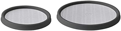  5220594 Non-Skid Pantry Cabinet Lazy Susan Turntable, 12-Inch And 18-Inch, White/Gray, 2-Pack