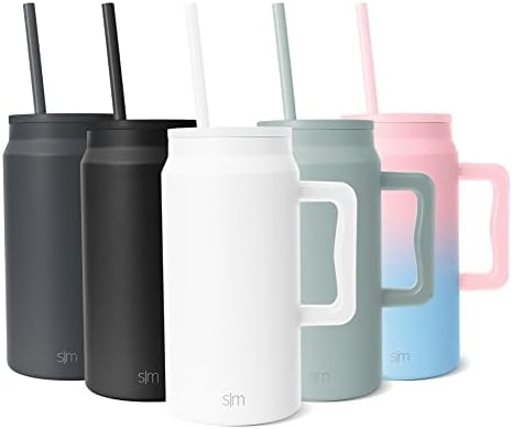  50 Oz Mug Tumbler With Handle And Straw Lid | Reusable Insulated Stainless Steel Large Travel Jug Water Bottle | Valentines Gifts For Him & Her | Trek Collection | 50oz | Graphite