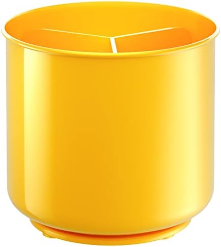  Rotating Plastic Extra Large Utensil Holder Crock With Weighted Base, Removable Divider, And Gripped Insert - Dishwasher Safe Kitchen Utensil Holder For Kitchen Counter: Cooking Black Utensil Caddy
