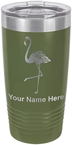  20oz Vacuum Insulated Tumbler Mug, Flamingo, Personalized Engraving Included (Coral)