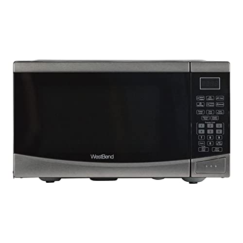  MW92S Microwave Oven 900-Watts Compact With 6 Pre Cooking Settings, Speed Defrost, Electronic Control Panel And Glass Turntable, Metallic