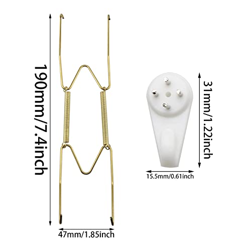  10PCS 8 Inch Plate Hangers Wall Plate Hangers And 10 PCS Wall Hooks For 7.5 To 8.5 Inch Decorative Plates, Antique China, Antique Plates And Arts